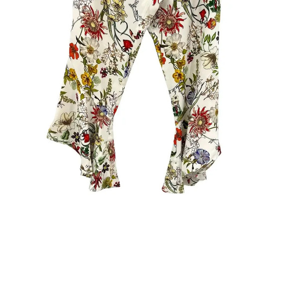 Parker Zizi Pant in Sangria Floral Botanical Flared Bell Bottom Cream Size 8‎ - Picture 5 of 13